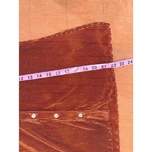 NWT Anthropologie Dolan Lettuce Hem Button Down Top Brown Size XS - Picture 11 of 12